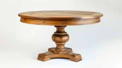 Round Dining Table isolate on white background: Fosters conversation in smaller spaces, encourages easy interaction among diners with a stylish and functional design.
