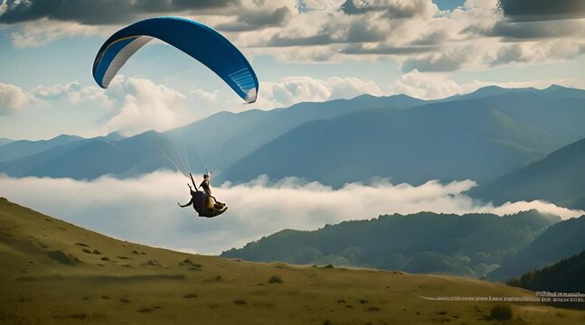 paraglider over the mountains