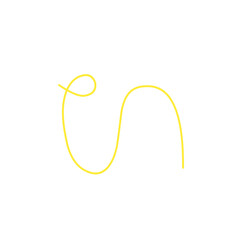 thin line of yellow thread