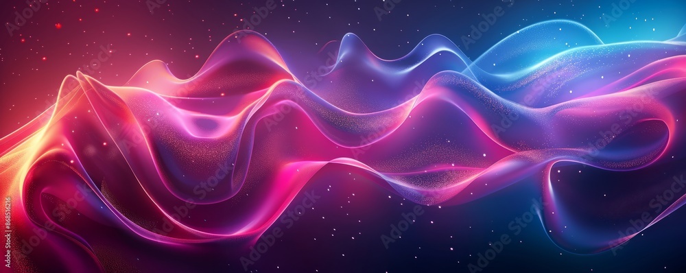 Poster abstract neon patterns over a dark background