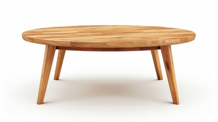 Round Coffee Table isolate on white background: Ideal for smaller spaces, softens room edges, enhances furniture flow with a stylish and practical round design.
