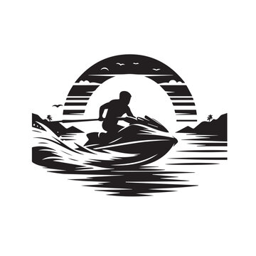 recommend clip art: Jets ski Water sport vector illustration logo design, perfect for club team logo and tshirt design