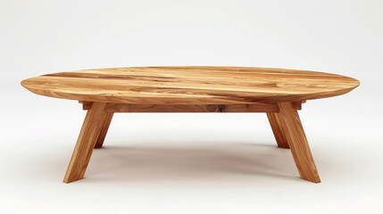 Oval Coffee Table isolate on white background: Versatile shape combines rectangular and round features, complements various room layouts for stylish and functional use.
