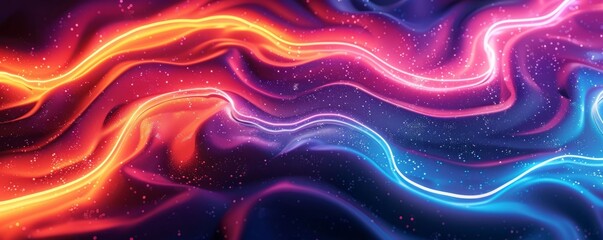 Fototapeta premium Neon lights forming random patterns