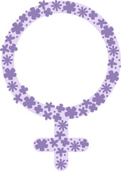 Floral Female Gender Symbol, Feminism Illustration 