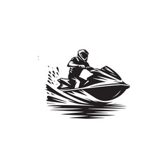 Jets ski Water sport vector illustration logo design, perfect for club team logo and tshirt design