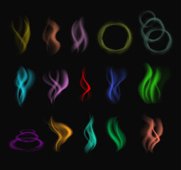 Colorful flame smoke isolated on background concept. Vector flat graphic design illustration
