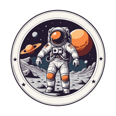 Astronaut Floating in Cosmic Space Illustration