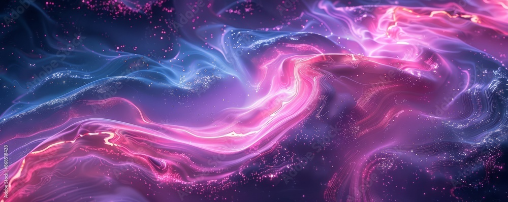 Aufkleber neon streams creating abstract shapes