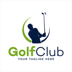 golf logo man silhouette. golf logo vector abstract