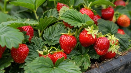 Strawberries or stroberi. It is a plant that comes from the Rosaceae family (Fragaria x ananassa). This plant flowers when it is 2 months old