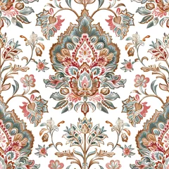 Fotobehang Stijlen patronen  Seamless pattern ethnic Ornate elegant luxury vintage retro style on isolated white background  © HENDRIK PATTERN