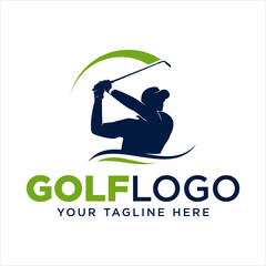 golf logo man silhouette. golf 
