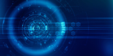 2d illustration Abstract futuristic electronic circuit technology background