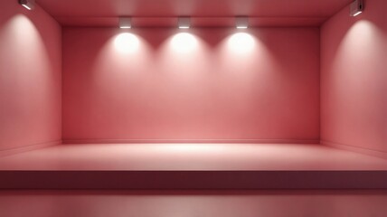 3d pink stage background product featuring podium scene with leaf platform generate ai