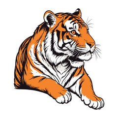 Bold Tiger Illustration in Monochromatic Style