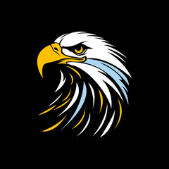 Abstract eagle or hawk head isolated on white background. Template for design mascot