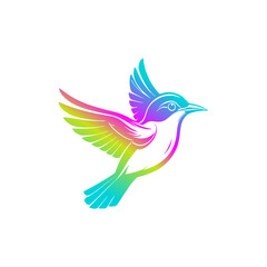 Flying bird logo with colorfull concept design