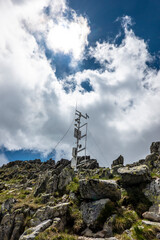 Meteorological facility on top of a hill in the High Tatras