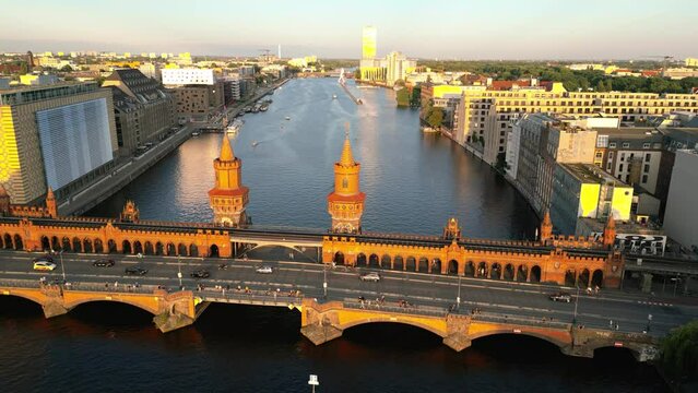 Berlin Oberbaum Bridge Sunset