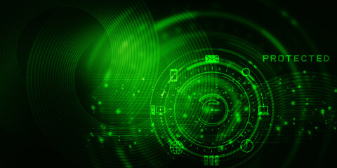 2d illustration Abstract futuristic electronic circuit technology background