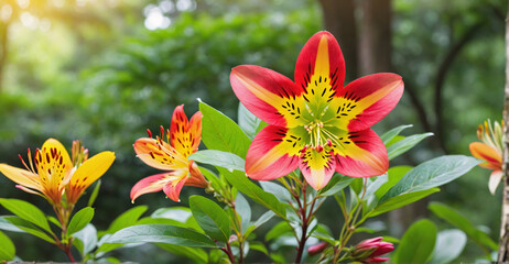 Enchanting Alstroemeria Garden Offering a Whimsical Atmosphere
