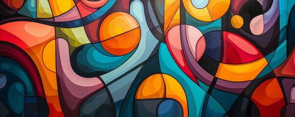 Bright, abstract shapes