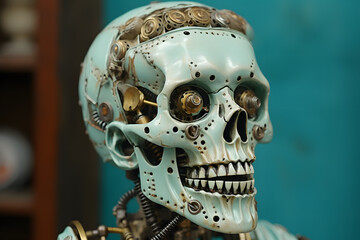 vintage style illustrated skeleton head, skeleton head illustration vintage style