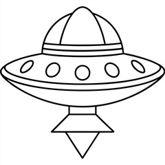 Fototapeta premium For children, a humorous UFO coloring page 