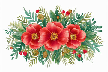 Watercolor Floral bouquets Collection background