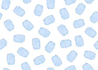 Seamless pattern with cute hand drawn watercolor light blue  dots isolated on white background	