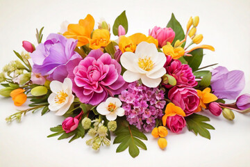 bouquet of colorful fresh tulip flowers