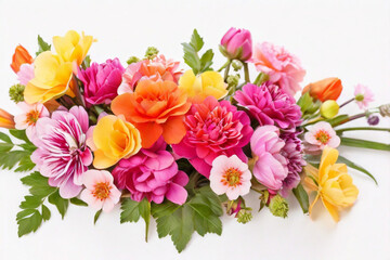 Obraz premium bouquet of colorful fresh tulip flowers