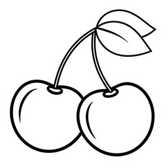 Line art of cherries vector