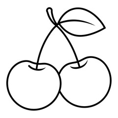 Line art of cherries vector