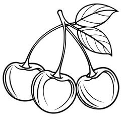 Line art of cherries vector