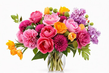 bouquet of colorful fresh tulip flowers