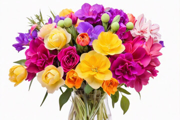 Fototapeta premium bouquet of colorful fresh tulip flowers