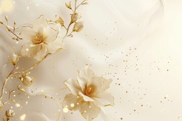 Gardenia branches on elegant pastel background. Wedding invitations, greeting cards, wallpaper, background, printing