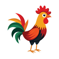 illustrator of rooster isolated on white 