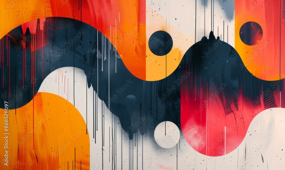 Poster gradient with bold abstract shapes