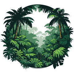 Vintage Jungle Adventure Badge Illustration Style