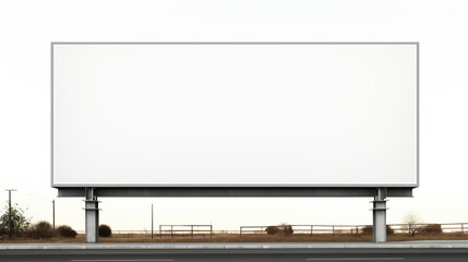 Obraz premium Isolated white background with a blank billboard