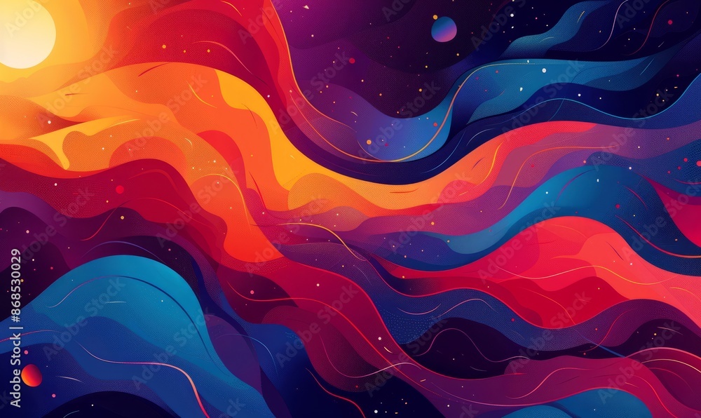 Poster gradient with bold abstract shapes
