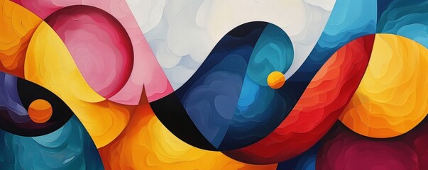 Fototapeta premium Abstract forms with bold colors