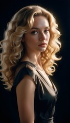 Naklejka premium Beautiful and elegant female front view photo, beauty wallpaper