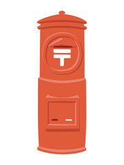 レトロな郵便ポストのイラスト