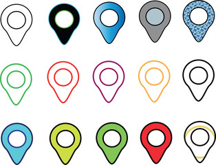 location vector icon set. point illustration sign collection. position symbol. place logo..