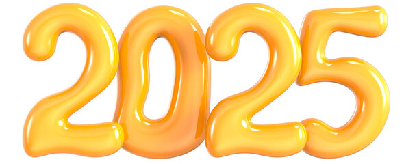 Yellow Number 2025 3D