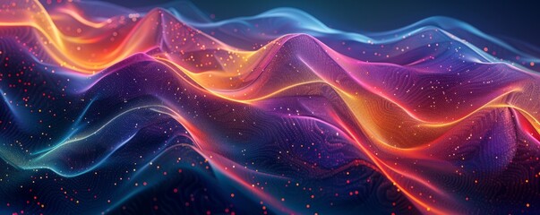 Fototapeta premium Abstract wavy lines in vibrant colors